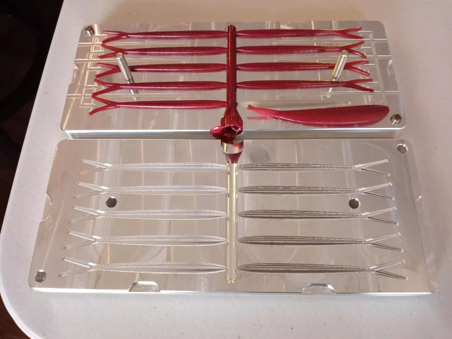 Aluminum Injection Bait Mold, 4 inch Fork Tail Minnow - Split Tail Minnow