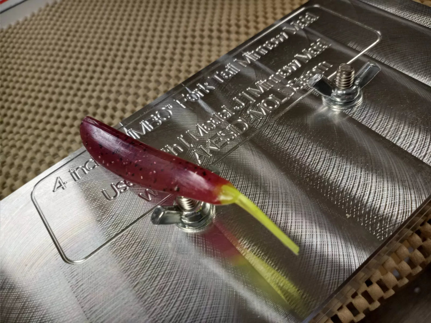 Aluminum soft Bait Mold, 4 inch Fork "JUMBO" Tail Minnow - TAIL SECTION ONLY