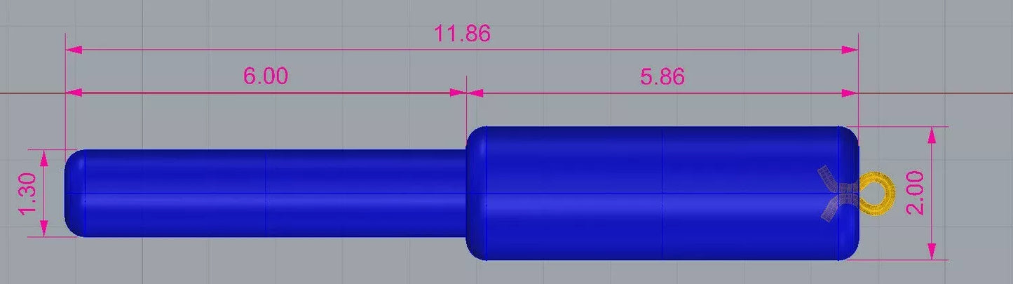 Deep Drop Weight Mold - 10 LB x 1 Cavity ( 2 diameter Club Style )