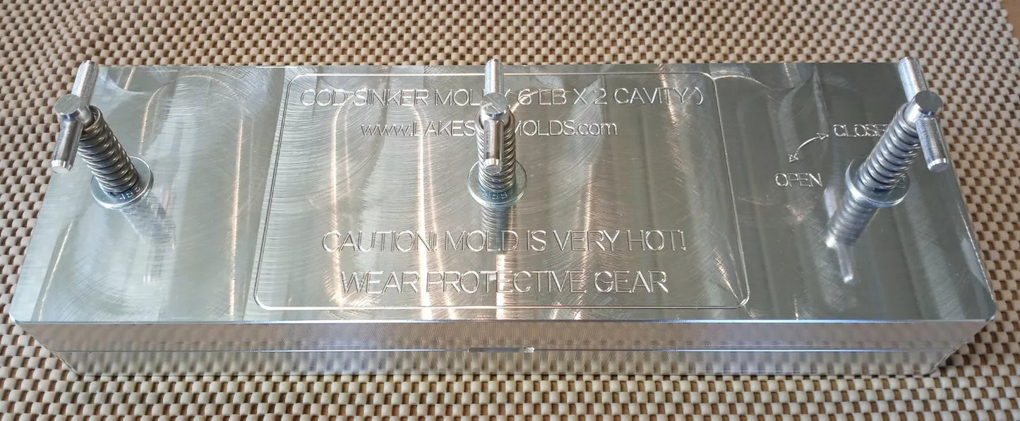Deep Drop Weight Mold - 6 LB x 2 Cavity