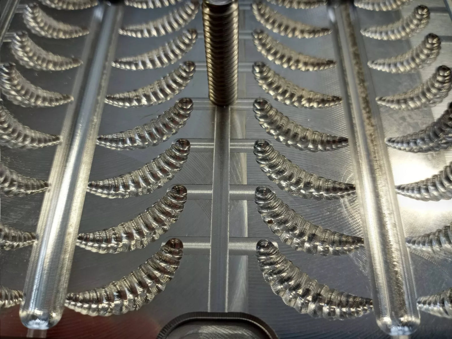 Wax Worm Grub - 48 Cavity - Aluminum Soft Plastic Bait Mold