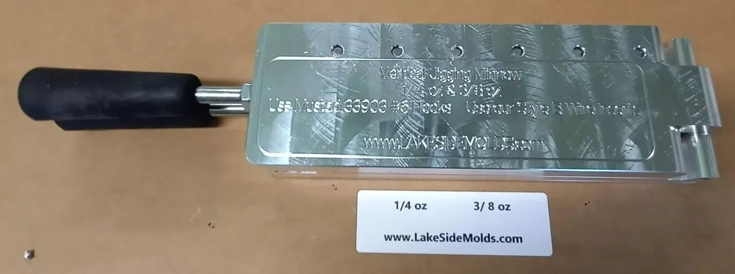 Vertical Jigging Minnow 6 cavity Mold ( 1/4 oz & 3/8 oz ) ( Kit 100 )