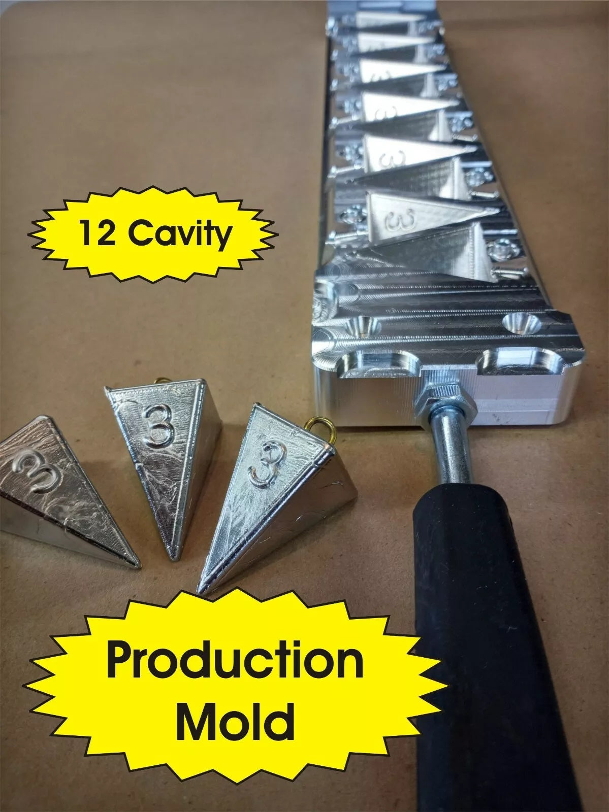 3 oz Pyramid Sinker Production Mold ( 12 cavity ) Aluminum CNC