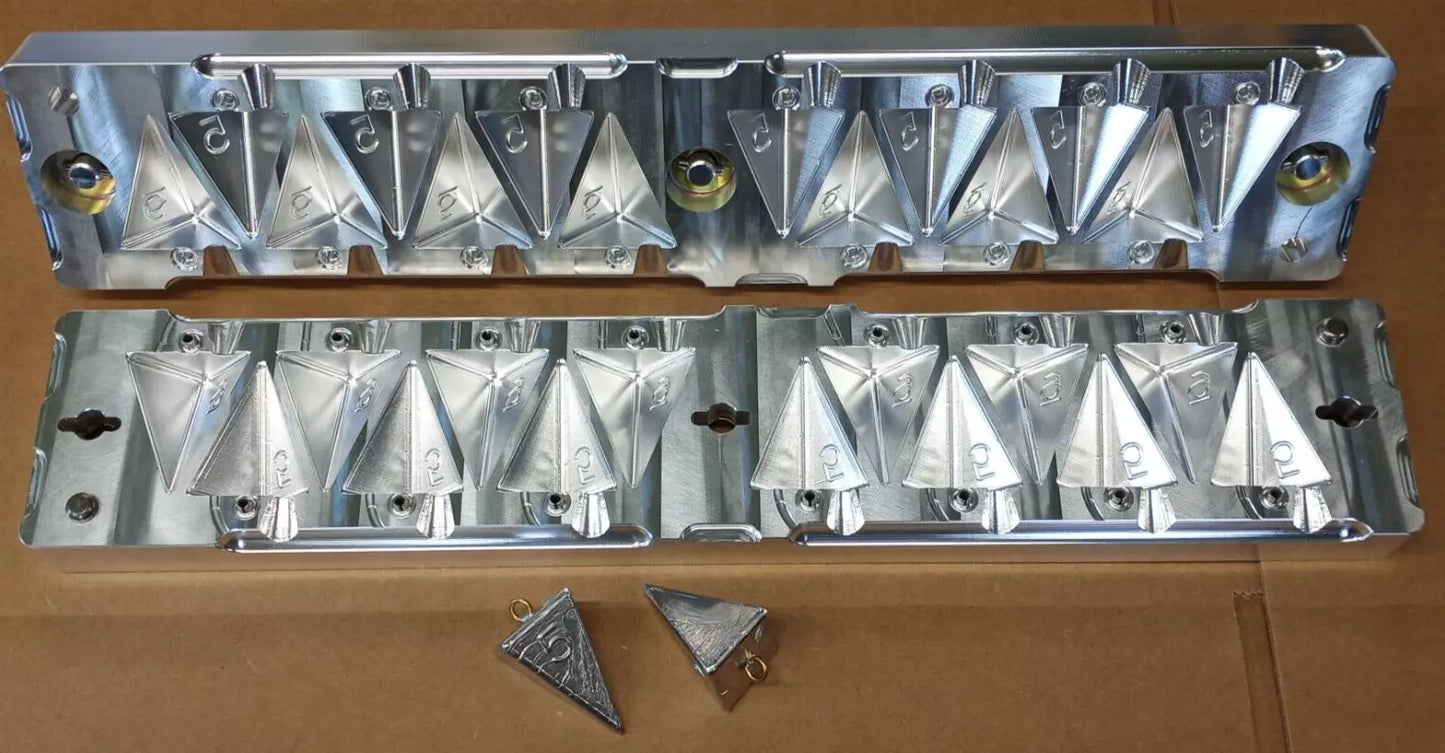 5 oz and 6 oz Combo Pyramid Sinker Production Mold ( 14 cavity )